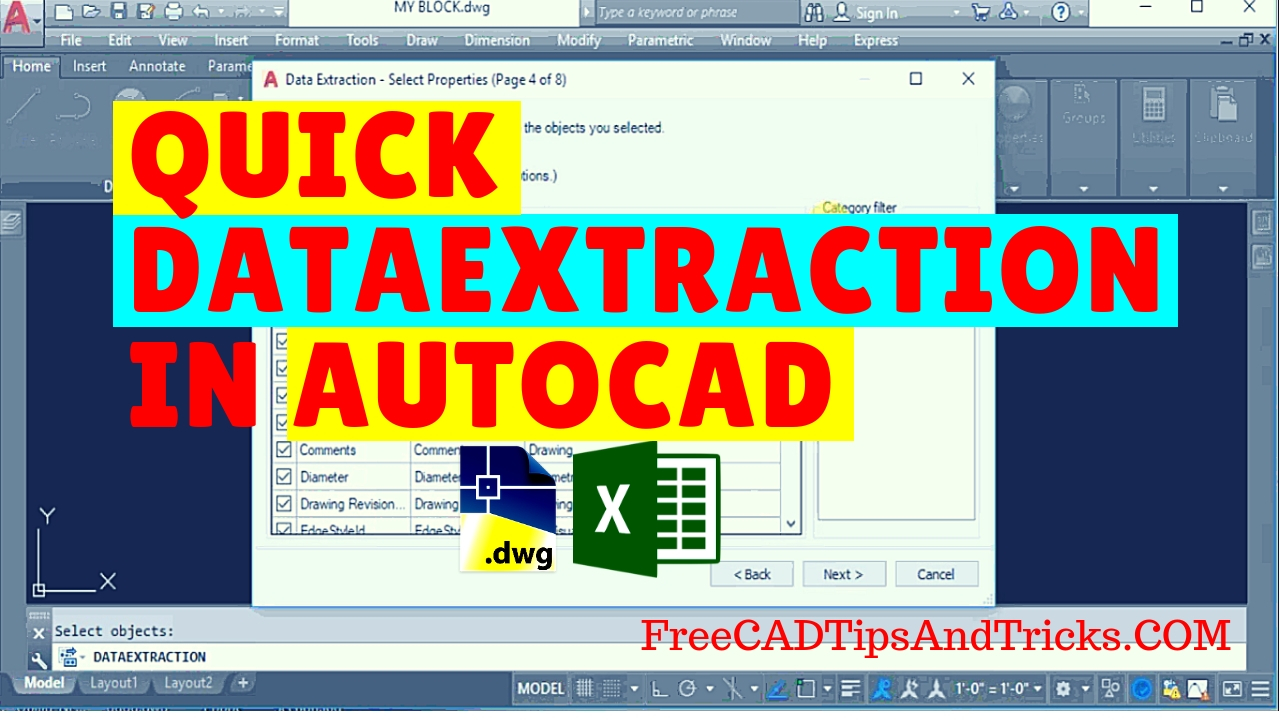 How To Use Autocad Data Extraction Tool Data Extraction To Excel