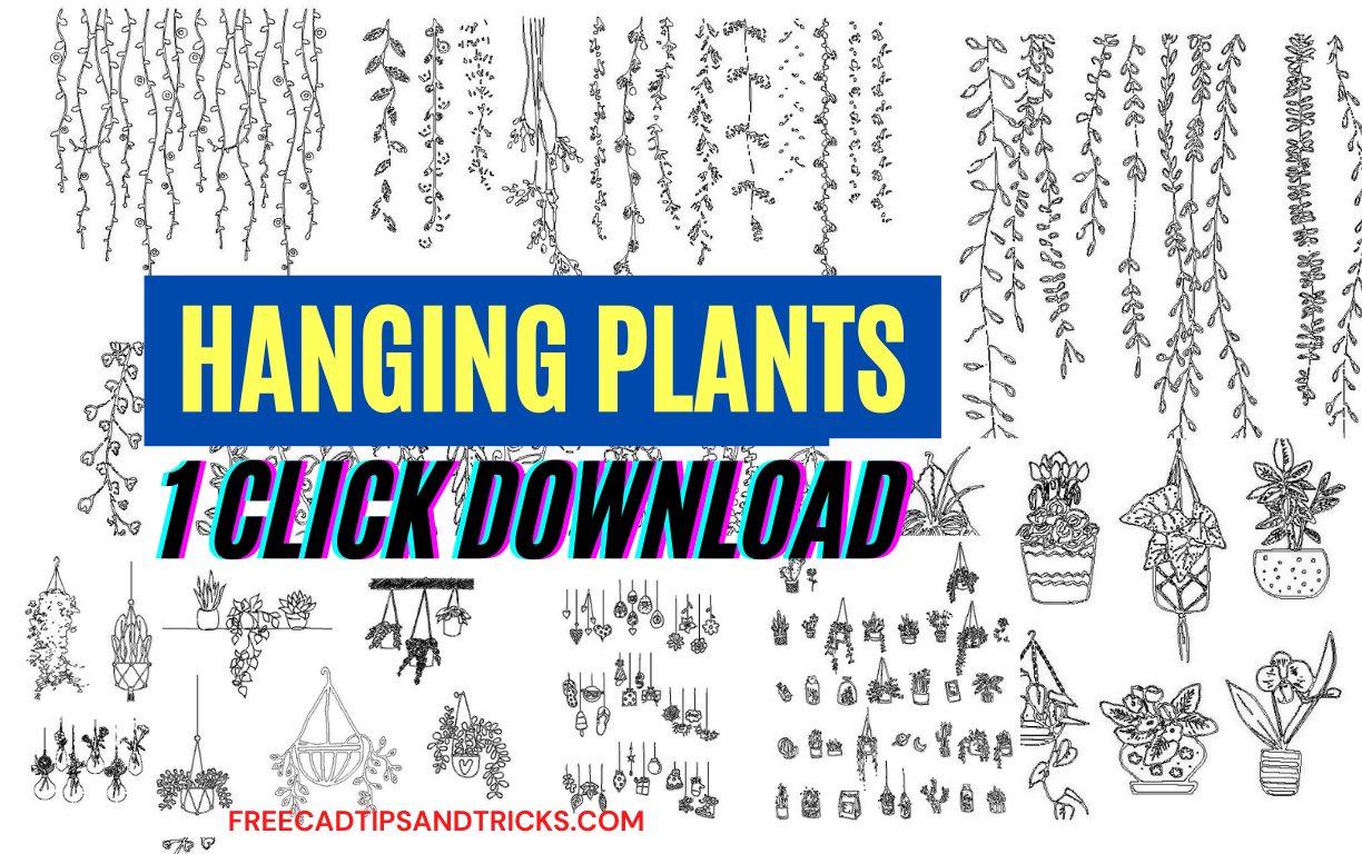 Hanging Plants CAD Blocks Library Free Download