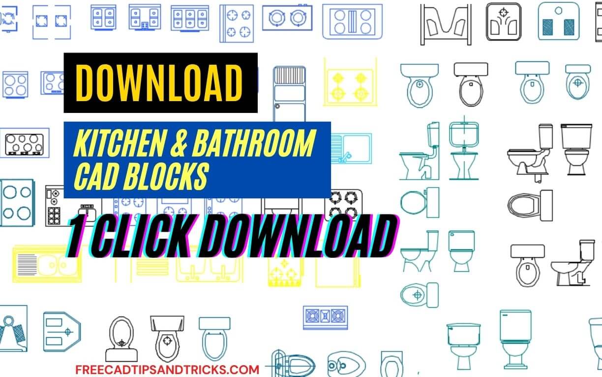 500+ Cad blocks Kitchen and Bathroom Accessories AutoCAD blocks free